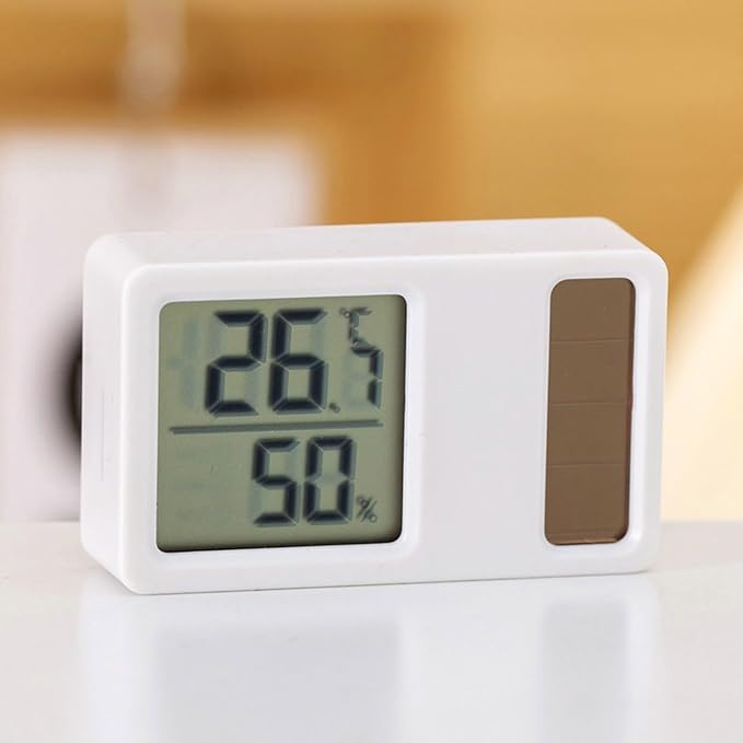 Thermometers Hygrometer Solar Power Desktop Temperature Humidity Meter Gauge With LCD Display For Home Baby Room Office - Image 5