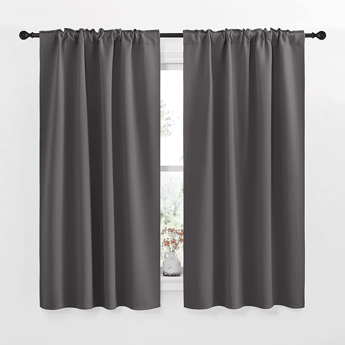 NICETOWN Blackout Curtain Panels for Living Room - (Grey Color) 42x63 Inch, 2 Panels Set, Thermal Insulated Room Darkening Blackout Drapes/Draperies with Rod Pocket & Back Tab for Window - Image 2