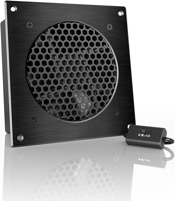 AC Infinity AIRPLATE S3, Quiet Cooling Fan System 6" with Speed Control, for Home Theater AV Cabinets by ACInfinity
