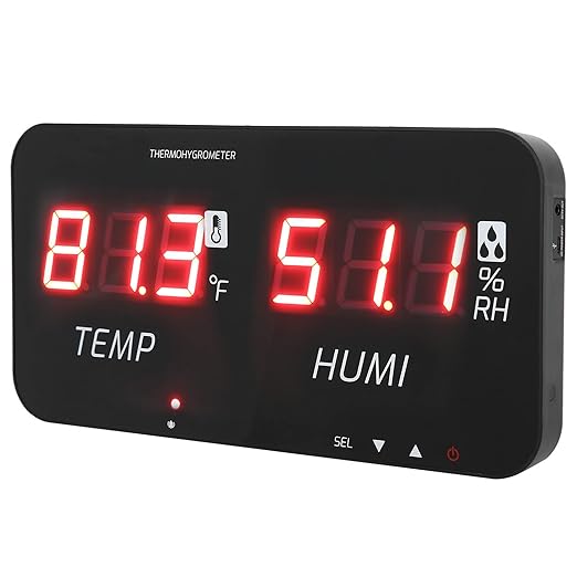 EVTSCAN 12 Inch Large Display Indoor Digital Hygrometer Thermometer, with Alarm Function, 2 Seconds Refresh High Accuracy Temperature Humidity Meter, for Home, Office, Greenhouse - Image 7