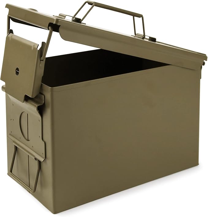 GUGULUZA Metal Ammo Can 30/50 Cal, Lockable Bullet Storage Case, Waterproof & Airtight Containers Box with Flip Top for Long-Term Storage Shotgun, Rifles, Pistols Ammunition - Image 8