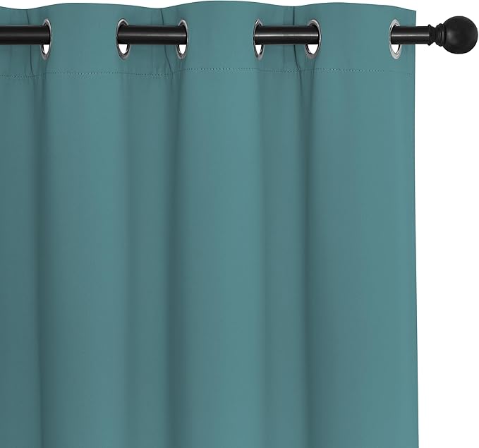 NICETOWN Blackout Curtains 84 Inch Length, Thermal Insulated Curtains for Bedroom Grommet Energy Saving Room Darkening Drapes for Living Room Window, 1 Panel, Sea Teal, 66" W x 102" L - Image 7