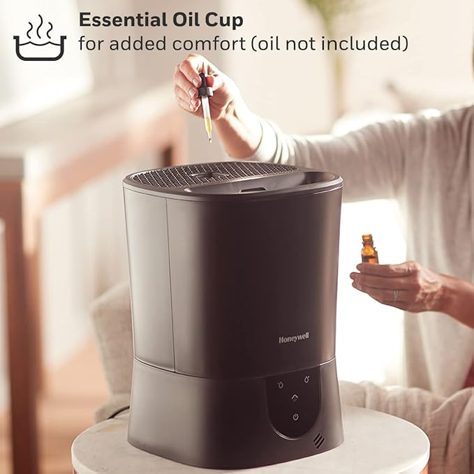 Honeywell Easy-to-Care Filter Free Warm Mist Humidifier, Medium Rooms, 1.5 Gallon Tank – Humidistat for Bedroom, Home or Office Black - Image 5