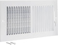 EZ-FLO 12 x 6 Inch (Duct Opening) Air Vent Cover for Wall or Ceiling, Two-Way Ventilation Register, Solid Steel HVAC Register Cover, White, 61612 by EZ-FLO