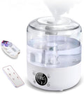 Humidifiers for Bedroom Baby, QWUE Top Fill 3L Humidifier Large Room, Easy to Fill & Clean, 28dB Quiet Cool Mist Air Humidifier for Plants, Home, Nursery, Allergy Relief, Auto Shut-off and BPA-Free by QWUE
