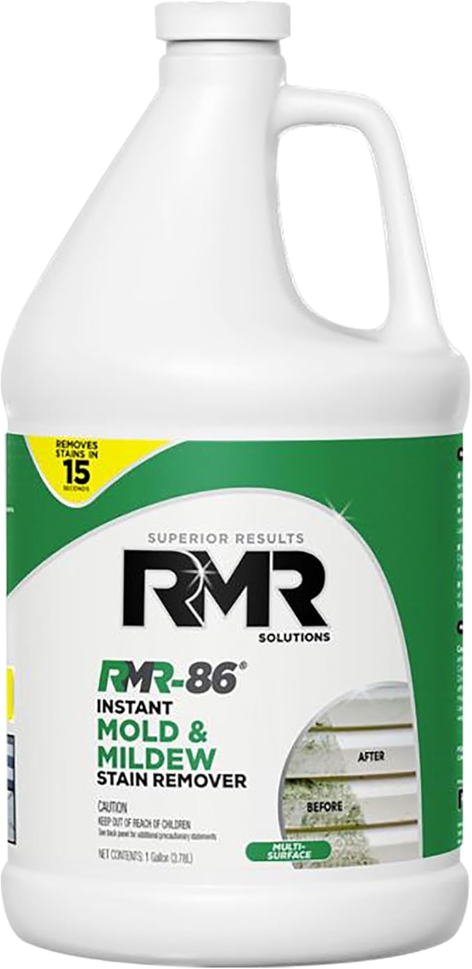RMR-86 Instant Mold and Mildew Stain Remover Spray - Scrub Free Formula, 1 Gallon by RMRBrands