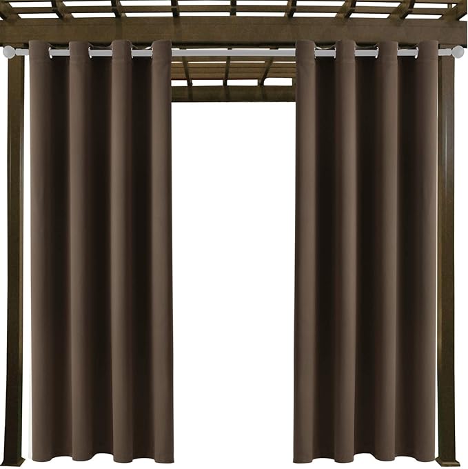 Outdoor Indoor Curtains W52 x L108 for Patio - Weather-resistant Window Panels Privacy Protect Grommet Top Thermal Insulated Home Curtain for Porch Pergola Lawn Garden Hot Tub Area (2 Panels) - Image 9
