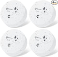 Geevon 4 Pack Water Leak Detectors, 100dB Water Sensor Alarms Flood Detector for Basements, Bathrooms, Laundry Rooms, Kitchens, Garages, and Attics, Water Alarms Battery-Operated (Battery Included) by GEEVON
