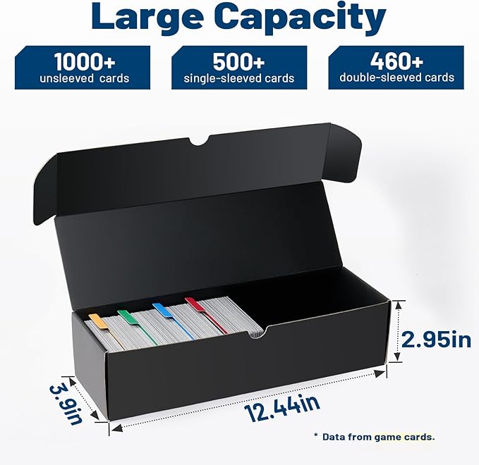 Trading Card Storage Box, 3-Pack·1000 Count Card Storage Box with Dividers and Labels, Card Organizer for Collection, Trading Card Holder for Collector, 12 INCH - Image 3