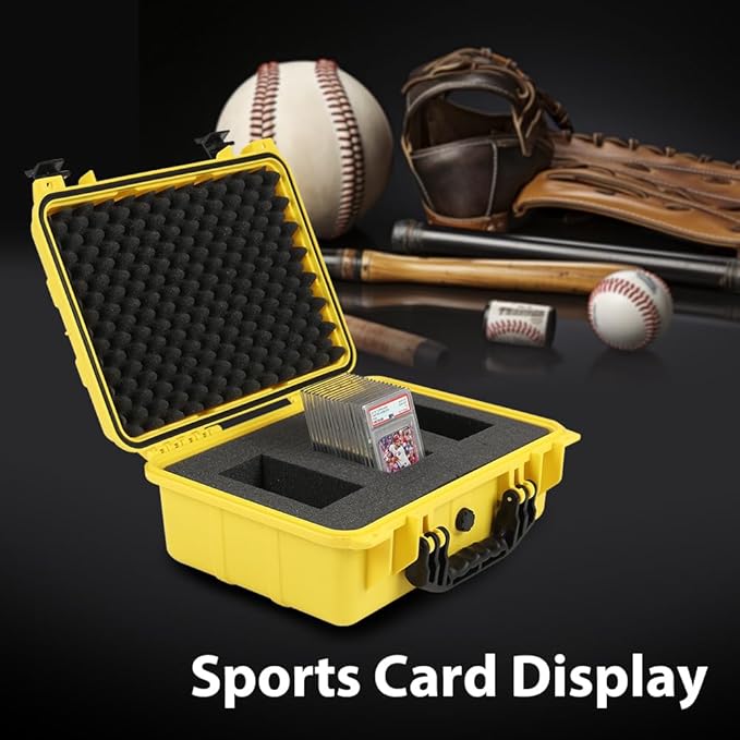 G-PLUS Graded Card Storage Box Compatible with BGS PSA SGC FGS Weatherproof Graded Sports Trading Cards(Large, Orange & Yellow) - Image 2