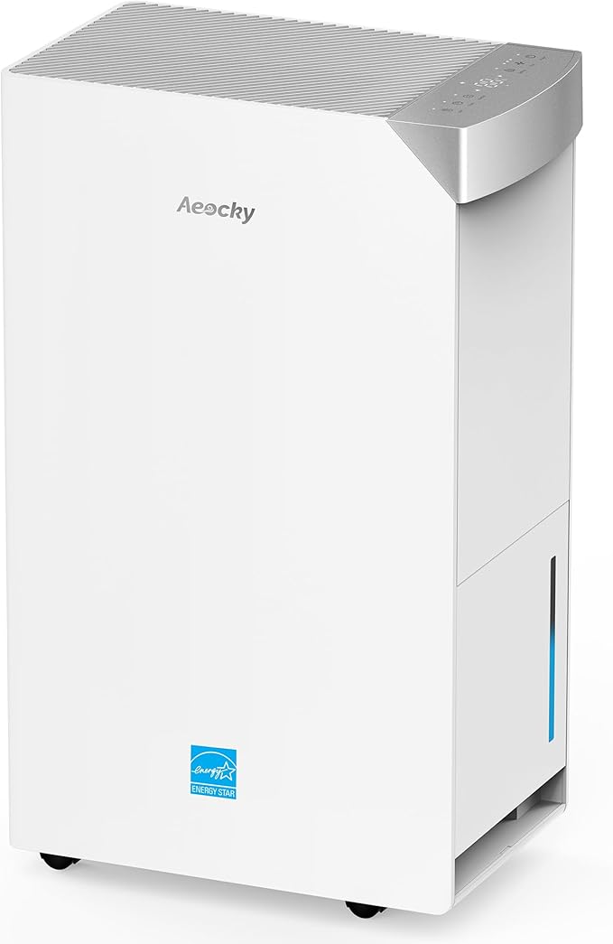 4500 Sq.Ft Energy Star Version 6.0 Dehumidifier,AEOCKY Max 74 Pint/D Smart Compressor Dehumidifier with Drain Hose, Intelligent Humidistat,for Basement,Bedroom,Home,Bathroom by AeockyDirect