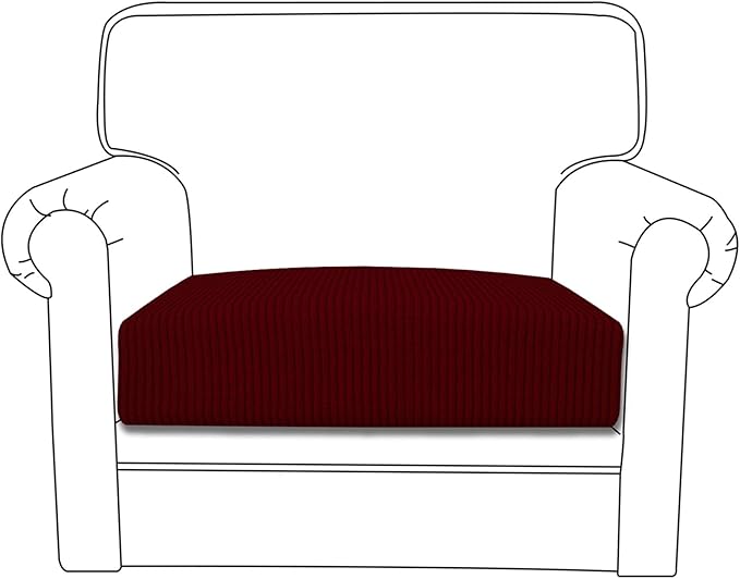 Easy-Going Stretch Cushion Cover Sofa Cushion Furniture Protector Sofa Seat Sofa slipcover Sofa Cover Soft Flexibility with Elastic Bottom (Chair Cushion,Wine) by Easy-Going