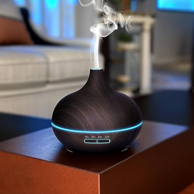 Diffusers for Essential Oils Large Room, 550ml Essential Oil Diffusers with Remote Control, Ultrasonic Oil Diffuser with Timer, 7 Colors Light for Bedroom (Deep) - Image 5