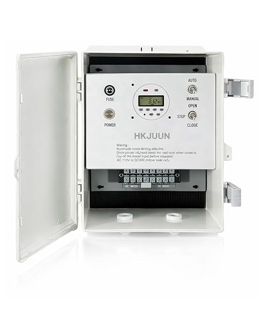 Greenhouse Roll Up Motor Timer Controller, 7 Day Programmable Dual DC Motor Control, 110V to 24V Transformer, IP65 Waterproof Box for Roof & Side Curtain Films by Unknown