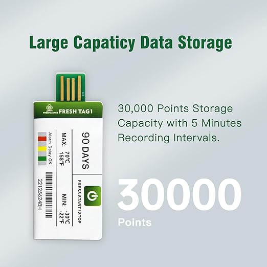 Freshliance 1pack Temperature Data Logger USB Disposable Temperature Recorder with 30000 Points, Auto PDF CSV Reports High Accuracy 60days Single Use for Frozen Transportation Cold Chain Fresh Tag 1 - Image 5