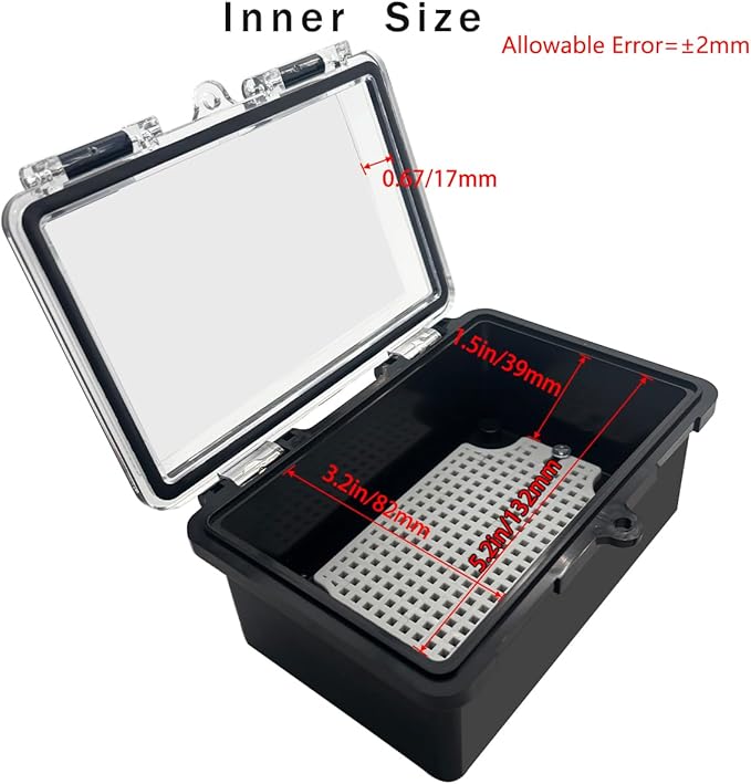 Junction Box, Hinged Black Clear Cover IP67 Waterproof ABS Project Box with Mounting Plate Electrical Box Enclosure with Wall Bracket 5.9 x 3.9 x 2.8inch(150x100x70mm) - Image 3