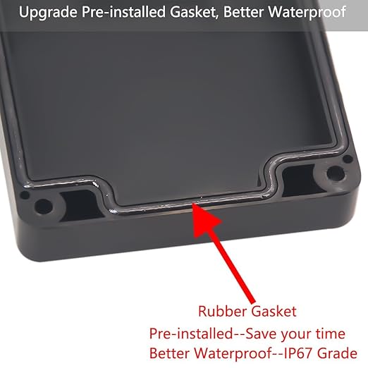 Watertight Junction Box, IP67 Waterproof Project Box Durable ABS Plastic Electronic Enclosure Case for DIY Electrical Project with Wall Fixed Ear 7.87" x 4.72" x 2.95"(200 x 120 x 75 mm) - Image 3