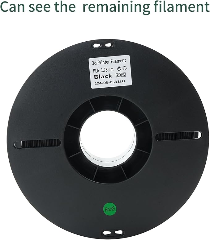 PLA 3D Printer Filament, Dimensional Accuracy +/- 0.02 mm, 1 kg Spool(2.2lbs), 1.75 mm，Black - Image 6