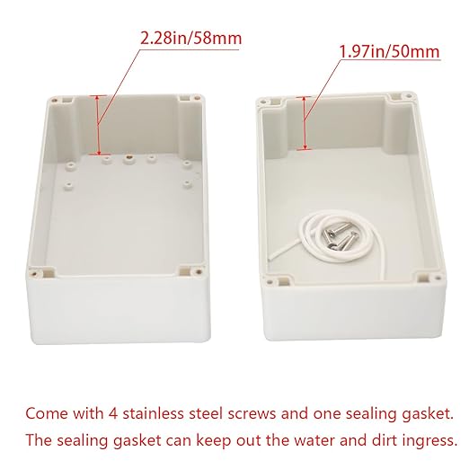 Project Box IP65 Waterproof Junction Box ABS Plastic Electrical Boxes DIY Electronic Project Case Power Enclosure White 7.87x4.72x4.45 inch (200 x 120 x113 mm) - Image 4