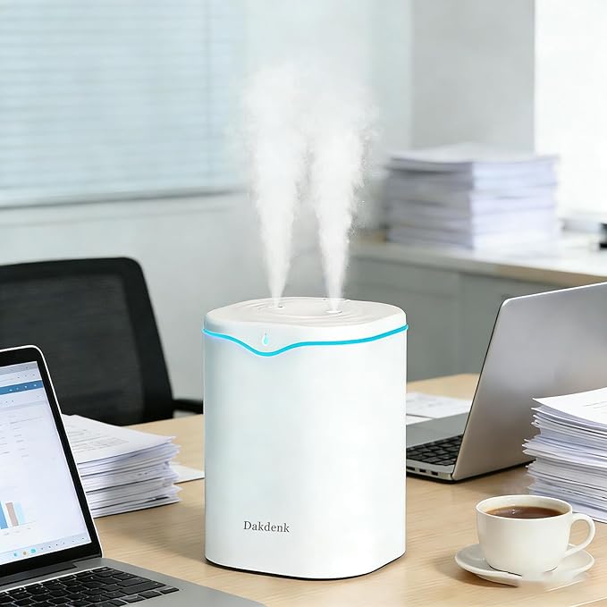 Dakdenk Dual Nozzle Cool Mist Humidifier, Quiet Top-Fill Humidifier with LED Light for Home Office, Bedroom, and Dry Indoor Environments - Image 5