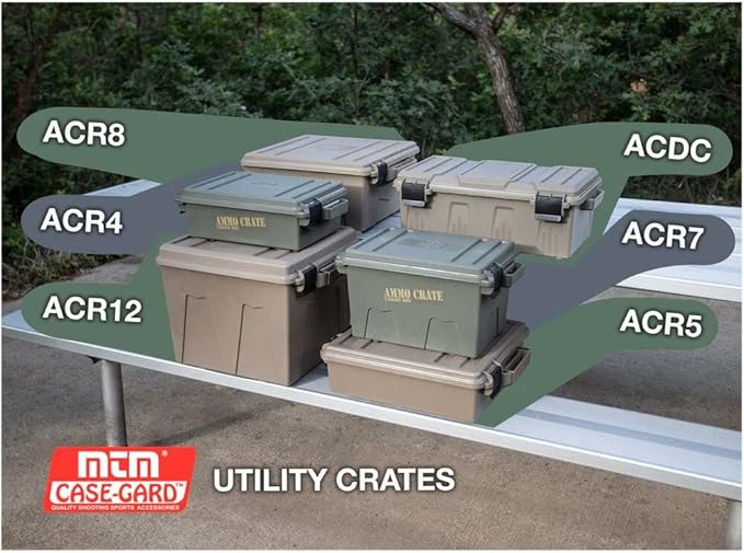 MTM ACR4-18 Ammo Crate Utility Box-Carry up to 65lbs of gear-Stackable design, double padlock for security - Water-resistant O-ring seal - Army Green - Image 8