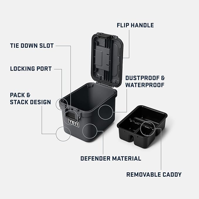 YETI LoadOut 15 GoBox Divided Waterproof Cargo Case, Dry Box, Camera Case, Fishing Tackle Box, Firefly Yellow - Image 2