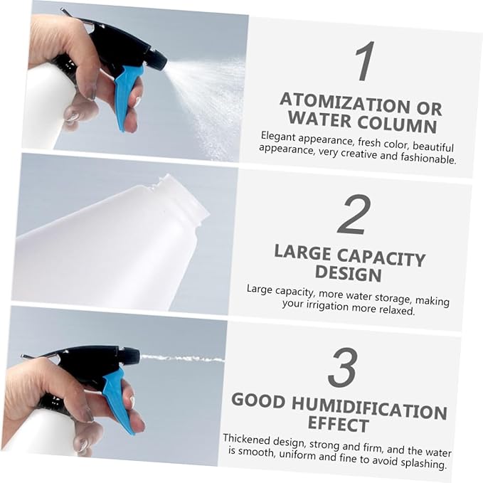 Toyvian 3pcs Watering Can Set for Plants Portable Humidifier Spray Nozzle for Terrariums and Indoor Gardens Lightweight Plastic Design - Image 6