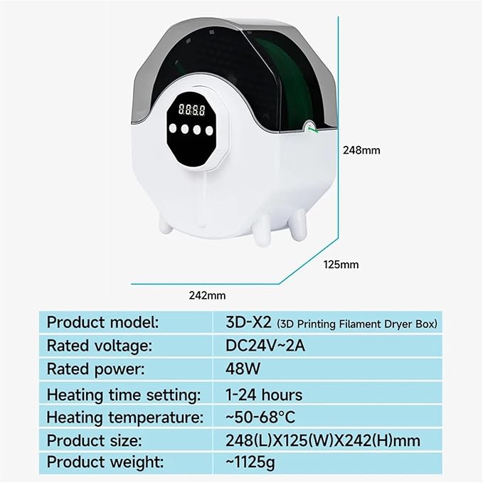 Filament Dryer Box，3D Printer Filament Dry Box，3D Filament Storage Keep Filaments Dry，3D Printer Parts(US Plug 110V) - Image 5