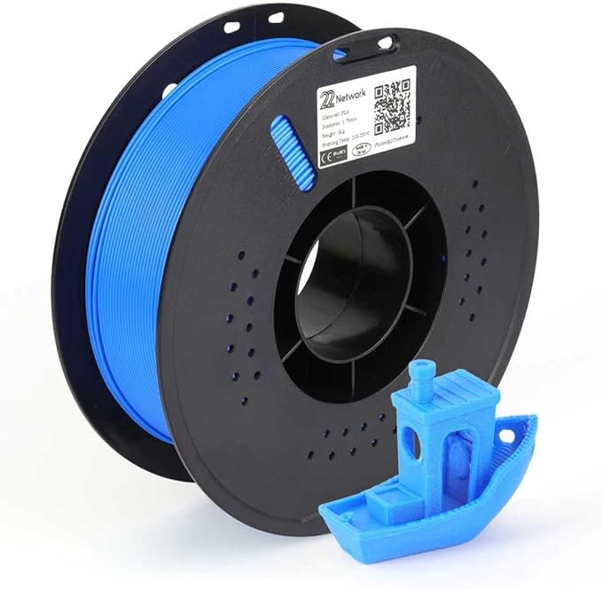 22 Network PLA 3D Printer Filament 1.75mm, 1kg Spool (2.2lbs), Dimensional Accuracy ±0.02mm, Fit Most FDM Printers (Cobalt Blue) by Home