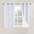 H.VERSAILTEX Primitive Linen Curtains 100% Blackout Curtain Drapes Burlap Curtains with White Thermal Insulated Liner, Grommet Top Drapes Living Room/Bedroom (2 Panels, 42 x 45 Inch, Bright White) by HVERSAILTEX