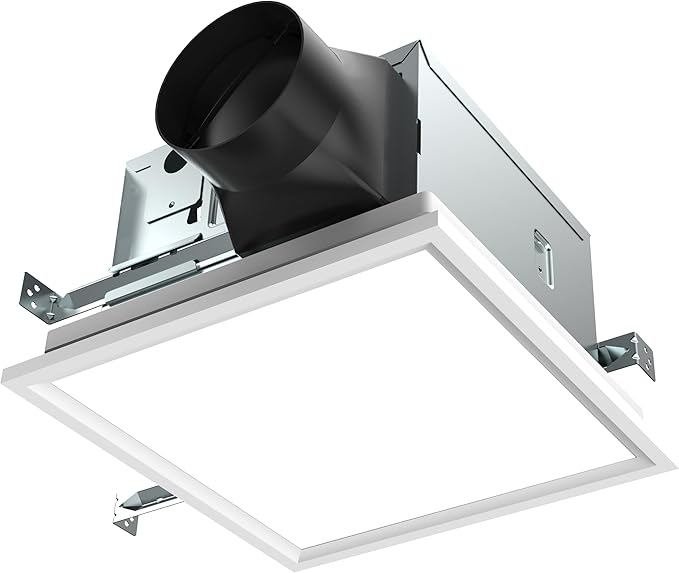 SNP100HL9 | 100 CFM | 0.8 Sone | Energy Star Certified | Humidity Sensing | Dimmable 4000K LED | No Attic Access Required | Quiet Bathroom Ventilation Exhaust Extractor Fan by KAZEAPPLIANCE