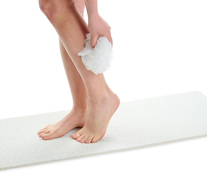 Non Slip Bathtub Mat Shower Mat for Tub - Loofah Bath Mats for Bathroom - 40x16 Bathtub Floor Mat - Textured Anti Slip Bath Mat Without Suction Cups - Secure Mat for Wet Areas (40x16 Aqua Green) by ENKOSI