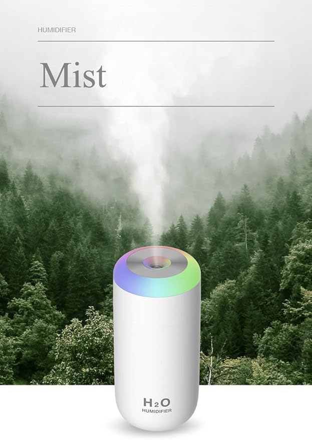 Mini Humidifier, 350ml Small Humidifier for bedroom, desk, portable, travel, plant (Pink) - Image 5