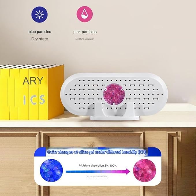 Portable Electric Mini Air Dryer USB Charging Reusable Moisture Absorbent Dehumidifier Compact Design White Plastic For Closets Cabinets Shoe Racks Bookshelves Home Office Travel Easy To Use(1 pcs) - Image 4