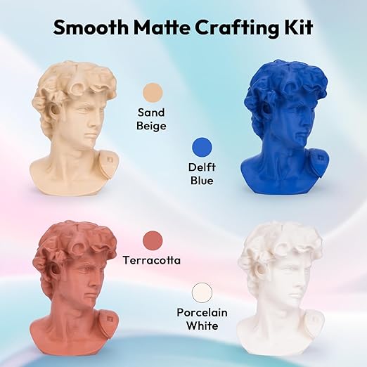 AMOLEN PLA Matte 3D Printer Filament Bundle, PLA 1.75mm Craftsman Color Quartet Set, Porcelain White/Terracotta/Delft Blue/Sand Beige, 200g X 4 Spools - Image 4