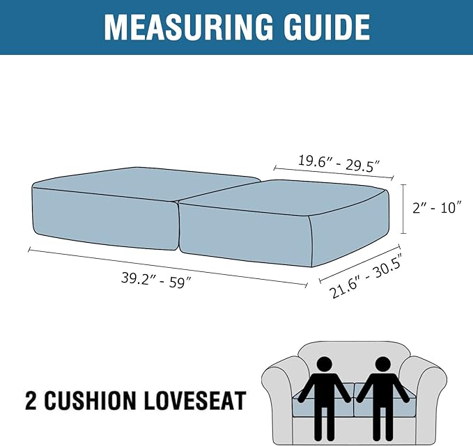 H.VERSAILTEX Velvet Stretch Couch Cushion Cover Plush Cushion Slipcover for Chair Loveseat Sofa Cushion Furniture Protector Seat Cushion Sofa Cover (2 Piece Medium Sofa Cushion Covers, Navy) - Image 2