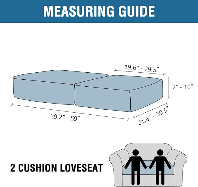 H.VERSAILTEX Velvet Stretch Couch Cushion Cover Plush Cushion Slipcover for Chair Loveseat Sofa Cushion Furniture Protector Seat Cushion Sofa Cover (2 Piece Medium Sofa Cushion Covers, Deep Teal) - Image 2