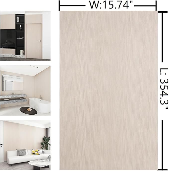 15.74"x354.3" Beige Wood Wallpaper Peel and Stick Faux Wood Contact Paper Self Adhesive Waterproof Wood Grain Vinyl Wall Paper Sticker for Table Furniture Laminate Countertop Sheets Classroom - Image 7