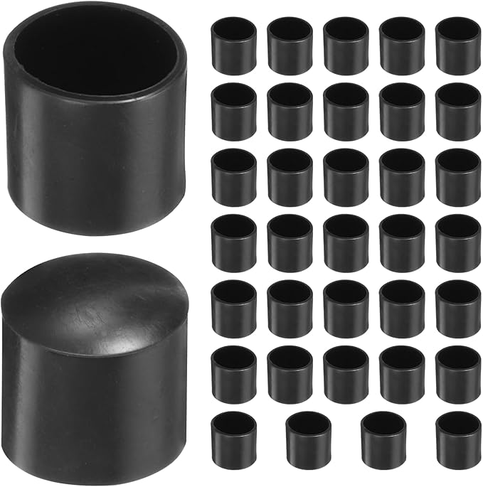 uxcell 36pcs Round Chair Leg Caps 16mm/0.6" PVC Chair Leg Floor Protectors Non-Slip Chair Feet Covers for Hardwood Floors Furniture Protectors, Black by uxcell