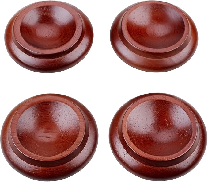 4 Pcs Solid Wood Upright Piano Caster Cups,Furniture Caster Cups,HilerPunk Sofas Beds Chairs Wheel Caster Cups Pads,with Non-Slip & Anti-Noise Felt Pads,for Hardwood Floor Protectors-Dark Brown - Image 4