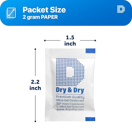 Dry & Dry 2 Gram [1000 Packets] Silica Gel Packets Desiccants, Silica Packets - Rechargeable Silica Gel Packs, Silica Gel Packets, Desiccants Packets, Silica Gel - Image 6