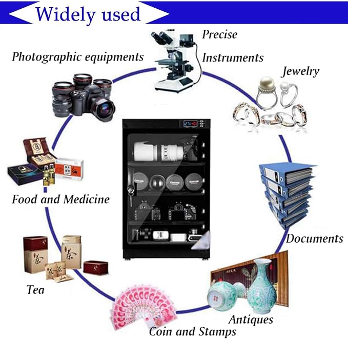 Electronic Dry Cabinet 50L, 4 Layers Camera Storage Cabinet, Digital Dehumidifying Dry Box for Camera Lens and Electronic Equipment Storage - Image 6