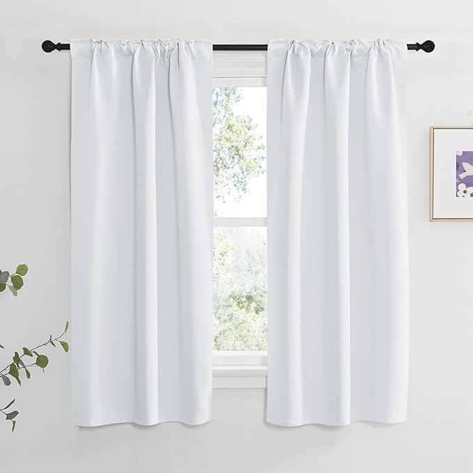 NICETOWN Insulated Room Darkening Curtain Panels - (Cloud Grey Color) W34 x L63, Two Pieces, Modern Design Thermal Privacy Protection Window Treatment Drapes/Draperies for Bedroom - Image 2