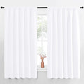 NICETOWN White Curtains, 50% Light Blocking Curtain Panels for Bedroom, Home Decoration Easy-Care Solid Rod Pocket Draperies/Drapes, Window Covering for Kitchen (2 Panels, 70 by 63, White) by NICETOWN