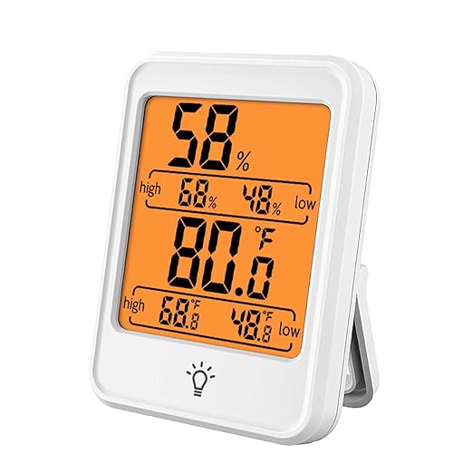 Digital Hygrometer Temperature Meter, Large Screen Battery Powered Indoor Thermometer Humidity Meter Low Power Consumption for Office for Home (White) - Image 9