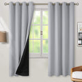 BGment Thermal Insulated 100% Blackout Curtains for Bedroom with Black Liner, Double Layer Full Room Darkening Noise Reducing Grommet Curtain (55 x 69 Inch, Light Grey, 2 Panels) by BGment
