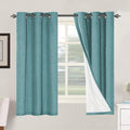 H.VERSAILTEX Primitive Linen Curtains 100% Blackout Curtain Drapes Burlap Fabric Curtains with White Thermal Insulated Liner, Grommet Top Drapes Living Room/Bedroom (2 Panels, 42 x 63 Inch, Teal) by HVERSAILTEX