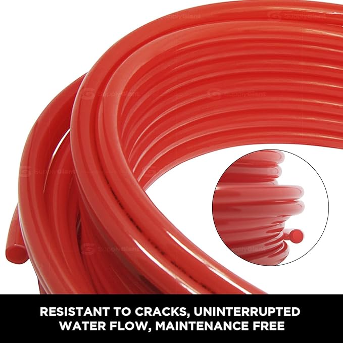 Supply Giant Oxygen Barrier PEX-B Pipe 1/2 Inch x 1200 Feet Coil, Red Tubing for Radiant and Hydronic Heating Systems, Non-Potable Water Pipe for Winter Season - Image 4