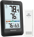 Newentor Indoor Outdoor Thermometer Wireless, Weather Stations Wireless Indoor Outdoor, Outdoor Thermometers for Patio House, Outside Inside Thermometers with Comfort Indicator, Black with 1 Sensor by Newentor
