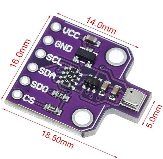 2 packs BME680 Digital 4-in-1 Environmental Sensor Module - Temperature/Humidity/Barometric Pressure/VOC Gas Monitoring via I2C/SPI, High Precision (±3%),5V DC - Image 6